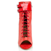 Female Fashion High Heel Open Finger Lace-up High Top Ankle Boots