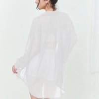 Women's Long Sleeve Thin Lapels Sequined Shirt Casual Shirt