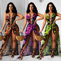 Women's Clothing Fashion Mesh Tied Jumpsuit