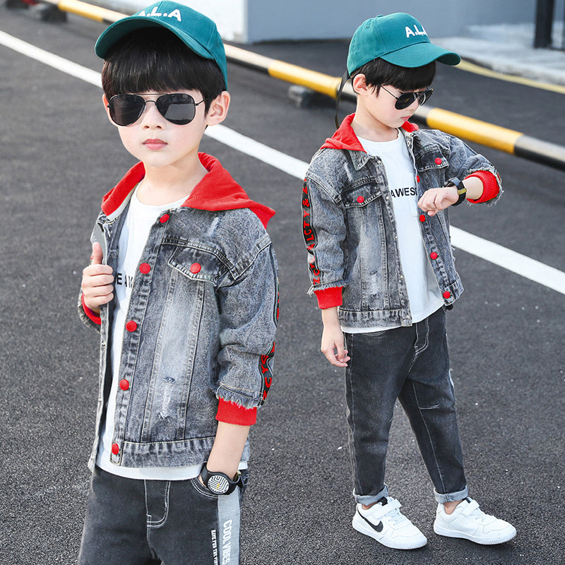 Boy's Denim Jacket Spring Autumn Hoodie