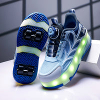 Four-Wheel Childrens Flashing Mesh Roller Skates