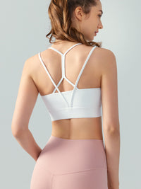 Women's Double Shoulder Strap Yoga Vest Breathable Chest Pad Sports Bra Top