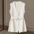 Slimming Waist-tied Vest For Suits Sleeveless Waistcoat