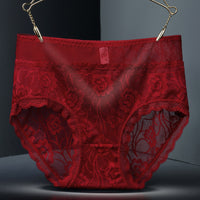 High Waist Hollow-out Lace Sexy Ladies Panties Breathable Traceless Sheath Cotton Stall