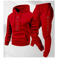 Mens Retro Letter-Print Long-Sleeve Top And Pants Set