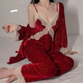 Push Up Plus Chest Pad Slip Nightdress Outerwear Gown Women's Suit