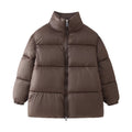 Women's Fashion Simple And Versatile Hoodless Stand Collar Cotton Coat