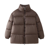 Women's Fashion Simple And Versatile Hoodless Stand Collar Cotton Coat