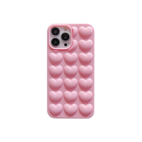 Solid Color Stereo Heart Mobile Phone Shell