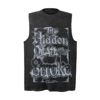 Men's American-style Letter Print Sleeveless Vest