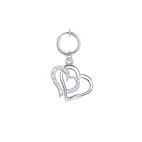 Heart-shaped Zircon Ring Without Perforation Body Piercing Jewelry Titanium Steel Inlaid Pearl Navel Nail