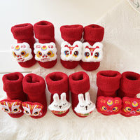 Baby Winter Big Red Terry Non-slip Floor Socks
