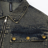 Punk High Street Design Sense Niche Tooling Denim Jacket Autumn