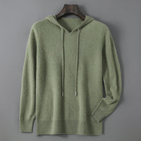 Mens Relaxed-fit Hooded Sweatshirt With Long Sleeves For Casual Wear