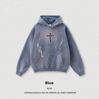 Men's Loose Street Hand-painted Couple Wear Hooded Sweater