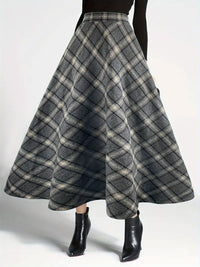 Women's Plaid Wool Wool Blend Skirt