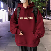 Wine Red Hooded Sweater Men's Autumn And Winter Fleece-lined