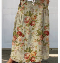 Independent Printed Skirt With Pockets