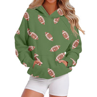 Hooded Sweatshirt With Baseball Elements Digital Design