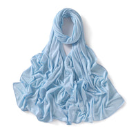 56 Colors Solid Color Modal Scarf Small Size Monochrome Jersey Veil Mercerized Cotton Scarf