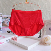 Large Size Ladies' Underwear Mid-high Waist Breathable Middle-aged Mom Briefs