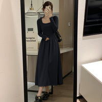 Women's Long-Sleeve Square-Neck Base Dress