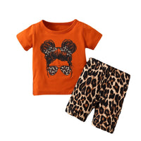 Cartoon Cute Glasses Girl Short Sleeve Two-piece Set