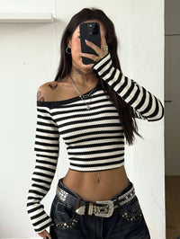Womens Striped Long-Sleeve T-Shirt