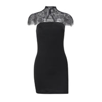 Fashionable Lace-trimmed Cape Tube Dress For Women