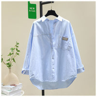 Women's Cotton Long-sleeved Shirt Fashionable Loose Cardigan Shirt