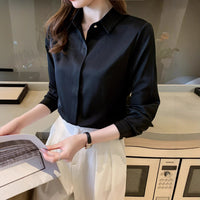 Womens Black Wrinkle-Resistant Shirt
