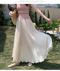 Women's High-Waisted Chiffon Pleated Skirt