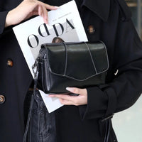 Leather Women's Casual Zip Crossbody Bag