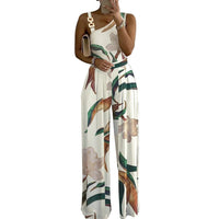 Women's Printed Sleeveless High Waist Casual Jumpsuit