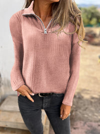 Zipper Pullover Long-sleeved Sweater Casual Coat