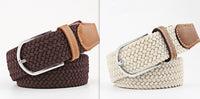 Women's Canvas Belt Student Pants Casual Stretch Braided Needle Buckle