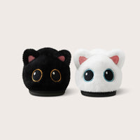 Little Black Cat Floor Cotton Slippers Fleece Lining For Extra Warmth