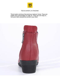 Soft Bottom Mid Heel Sports Middle-aged And Elderly Dancing Shoes Zipper Ankle Boots