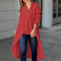 Elegant Long Sleeve Fashion Solid Color Loose Lapels Shirt