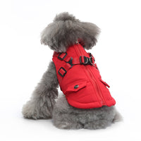 Dog Supplies Cotton Chest-Back Zip Jacket
