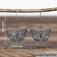 European And American Retro Long Butterfly Pendant Earrings