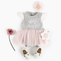 Summer Baby Princess Romper Cartoon Print Angel Sleeve Cotton Romper