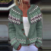 Women's Versatile Loose Printed Texture Cardigan Coat