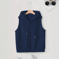 Women's Sleeveless Slim-fit Cardigan Zip Sweater