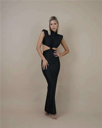 Sleeveless Long Bodycon Sheath Dress Slim Fit