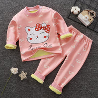 Children's Thermal Underwear Set Plus Velvet Thickening