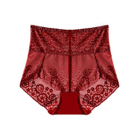 Women's Plus Size High Waist Belly Contracting Lace Underwear