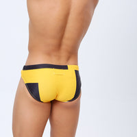 Cross-border New Arrival Men's Printed Contrast Color Small Briefs Swimming Trunks Close-fitting Low Waist Fashion