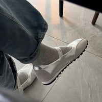 First Layer Cowhide Silver Genuine Leather Pumps
