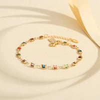 Multicolor Micro-Set Rainbow Zircon Bracelet